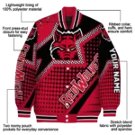 personalized arkansas state red wolves star burst scarlet varsity jacket best selling.webp