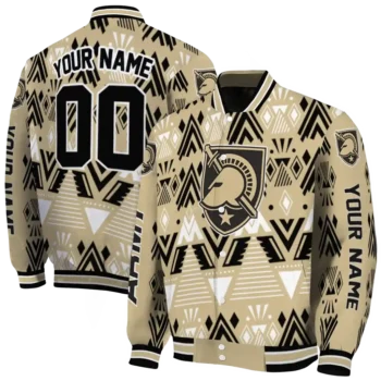 personalized army black knights pyramid shapes gold varsity jacket fashion forward.webp
