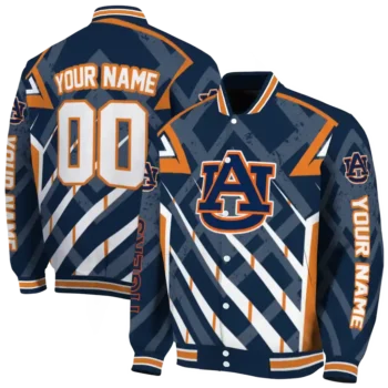 personalized auburn tigers chevron angles navy blue varsity jacket fashion forward.webp