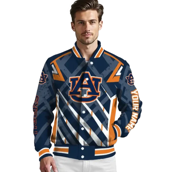 personalized auburn tigers chevron angles navy blue varsity jacket high quality.webp