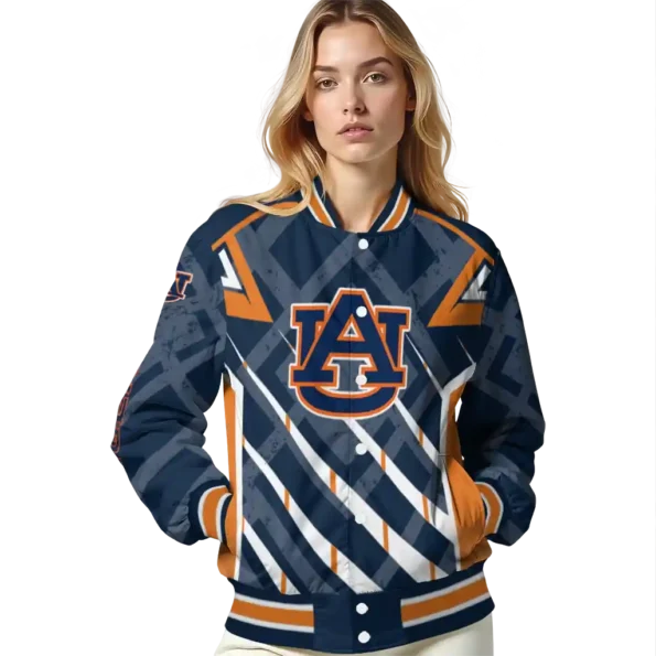 personalized auburn tigers chevron angles navy blue varsity jacket latest model.webp