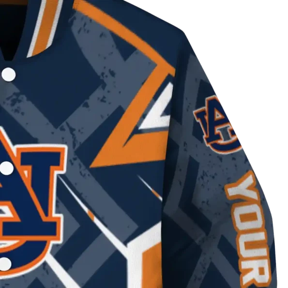 personalized auburn tigers chevron angles navy blue varsity jacket premium grade.webp