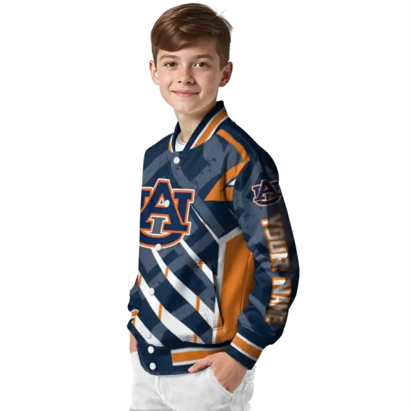personalized auburn tigers chevron angles navy blue varsity jacket trendy.webp