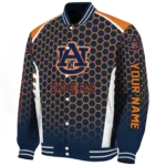 personalized auburn tigers hexagon grid navy blue varsity jacket best selling.webp