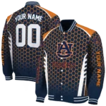 personalized auburn tigers hexagon grid navy blue varsity jacket best selling.webp
