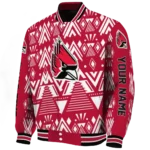 personalized ball state cardinals pyramid shapes red varsity jacket best selling.webp