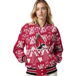 personalized ball state cardinals pyramid shapes red varsity jacket best selling.webp