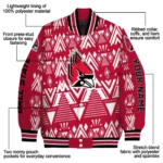 personalized ball state cardinals pyramid shapes red varsity jacket best selling.webp