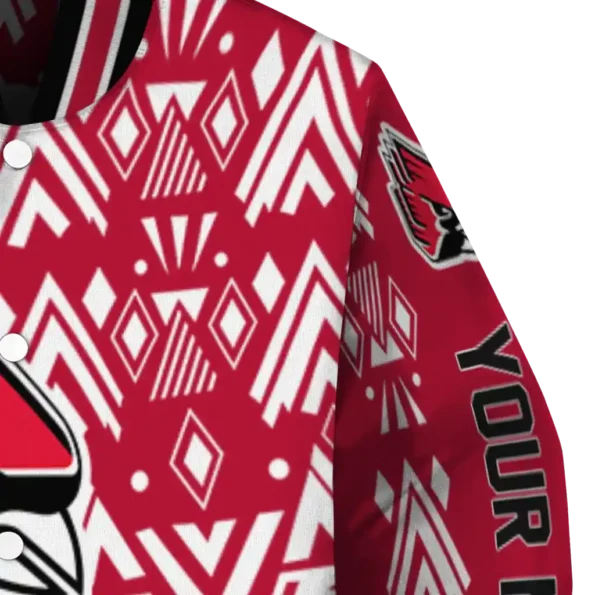 personalized ball state cardinals pyramid shapes red varsity jacket premium grade.webp