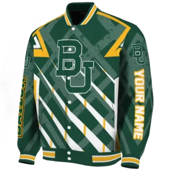 personalized baylor bears chevron angles green varsity jacket best selling.webp