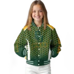personalized baylor bears hexagon grid green varsity jacket best selling.webp