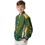 personalized baylor bears hexagon grid green varsity jacket best selling.webp