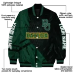 personalized baylor bears hexagon mesh green black varsity jacket best selling.webp
