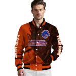 personalized boise state broncos hexagon mesh orange black varsity jacket best selling.webp