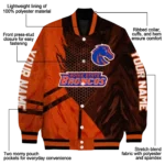 personalized boise state broncos hexagon mesh orange black varsity jacket best selling.webp