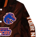 personalized boise state broncos hexagon mesh orange black varsity jacket best selling.webp
