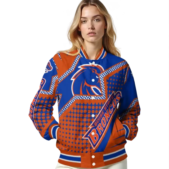 personalized boise state broncos star burst orange varsity jacket latest model.webp