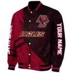 personalized boston college eagles hexagon mesh maroon black varsity jacket best selling.webp