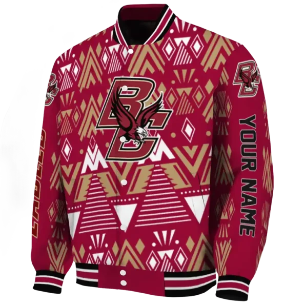 personalized boston college eagles pyramid shapes maroon varsity jacket best selling.webp