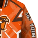 personalized bowling green falcons chevron angles orange varsity jacket best selling.webp