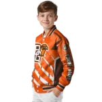 personalized bowling green falcons chevron angles orange varsity jacket best selling.webp