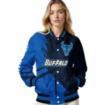 personalized buffalo bulls hexagon mesh royal blue black varsity jacket best selling.webp