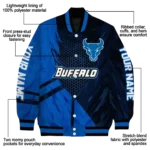 personalized buffalo bulls hexagon mesh royal blue black varsity jacket best selling.webp