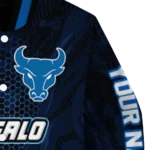 personalized buffalo bulls hexagon mesh royal blue black varsity jacket best selling.webp