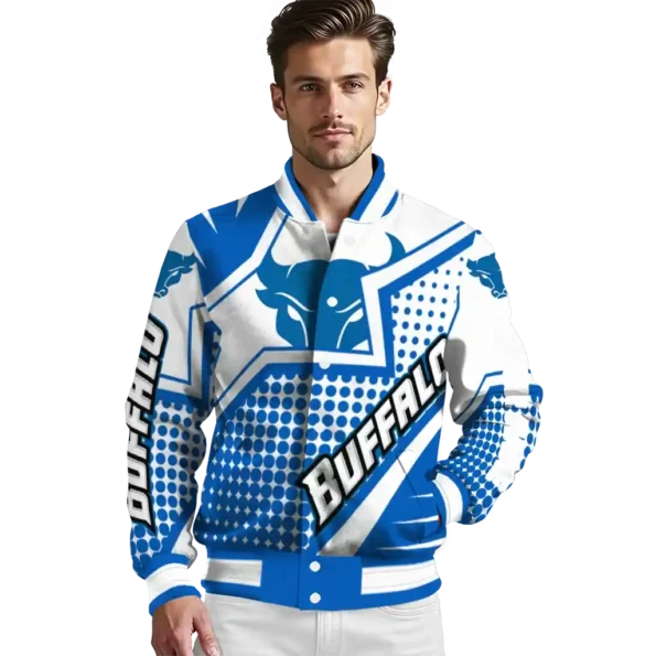 personalized buffalo bulls star burst royal blue varsity jacket high quality.webp