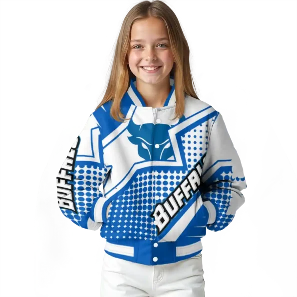 personalized buffalo bulls star burst royal blue varsity jacket top rated.webp