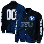 personalized byu cougars hexagon mesh blue black varsity jacket best selling.webp