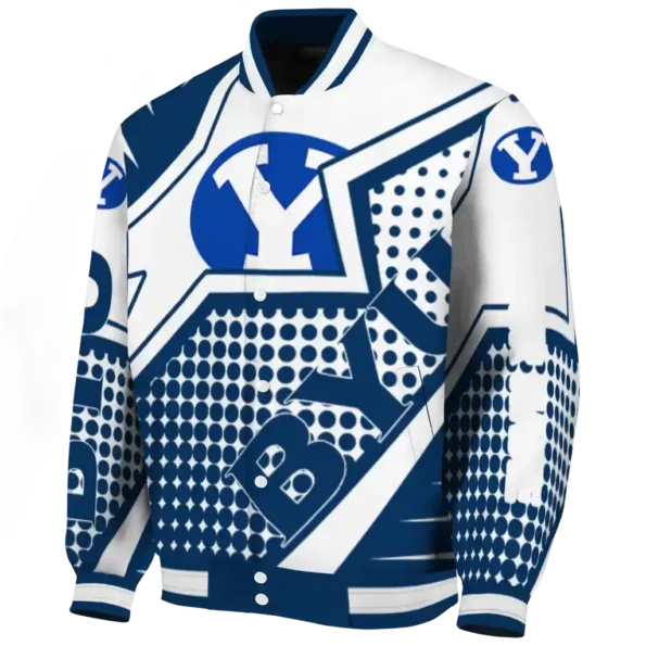 personalized byu cougars star burst blue varsity jacket best selling.webp