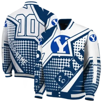 personalized byu cougars star burst blue varsity jacket fashion forward.webp