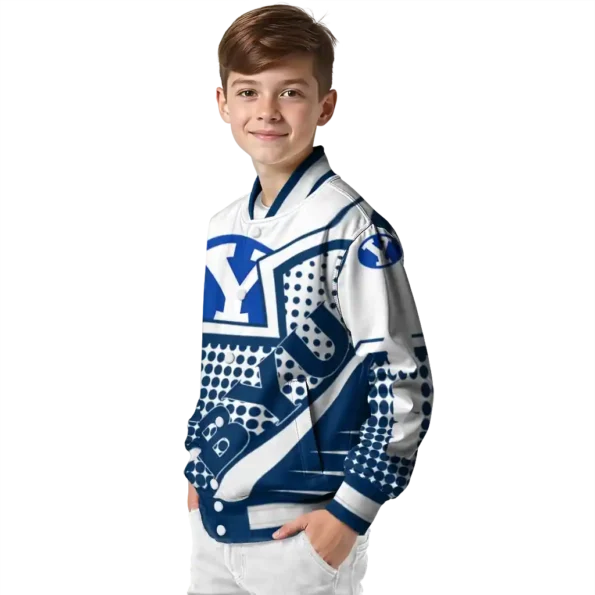 personalized byu cougars star burst blue varsity jacket trendy.webp