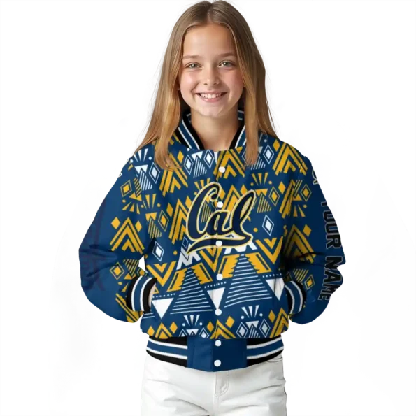 personalized california golden bears pyramid shapes blue varsity jacket top rated.webp