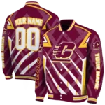 personalized central michigan chippewas chevron angles maroon varsity jacket best selling.webp
