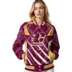 personalized central michigan chippewas chevron angles maroon varsity jacket best selling.webp