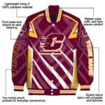 personalized central michigan chippewas chevron angles maroon varsity jacket best selling.webp