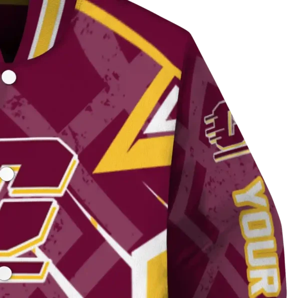 personalized central michigan chippewas chevron angles maroon varsity jacket premium grade.webp