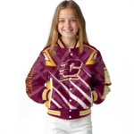 personalized central michigan chippewas chevron angles maroon varsity jacket best selling.webp