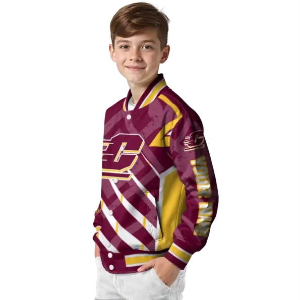 personalized central michigan chippewas chevron angles maroon varsity jacket trendy.webp