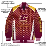 personalized central michigan chippewas hexagon grid maroon varsity jacket best selling.webp