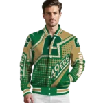 personalized charlotte 49ers star burst green varsity jacket best selling.webp