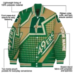 personalized charlotte 49ers star burst green varsity jacket best selling.webp