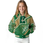 personalized charlotte 49ers star burst green varsity jacket best selling.webp