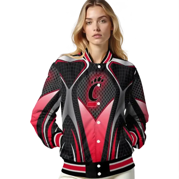personalized cincinnati bearcats mesh chest black varsity jacket latest model.webp