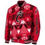 personalized cincinnati bearcats pyramid shapes red varsity jacket best selling.webp