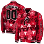 personalized cincinnati bearcats pyramid shapes red varsity jacket best selling.webp