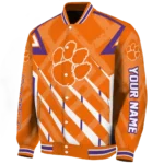 personalized clemson tigers chevron angles orange varsity jacket best selling.webp