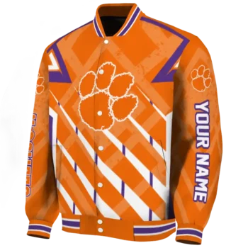 personalized clemson tigers chevron angles orange varsity jacket best selling.webp